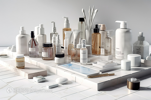 簡約化妝品產品展示數字藝術